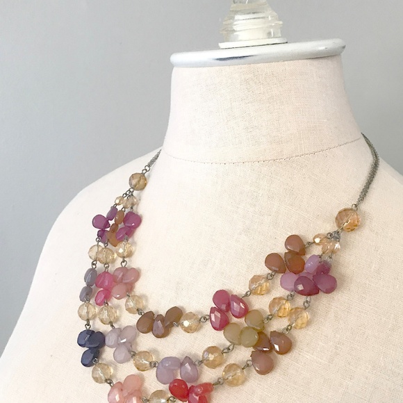 Multi-Colored Tiered Statement Necklace - Picture 3 of 4